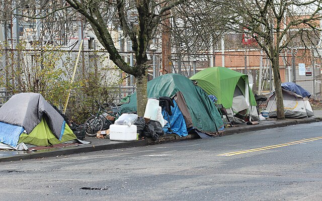 Homeless encampment in Portland, Oregon