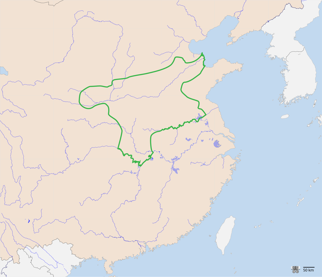 Map of the Shang dynasty