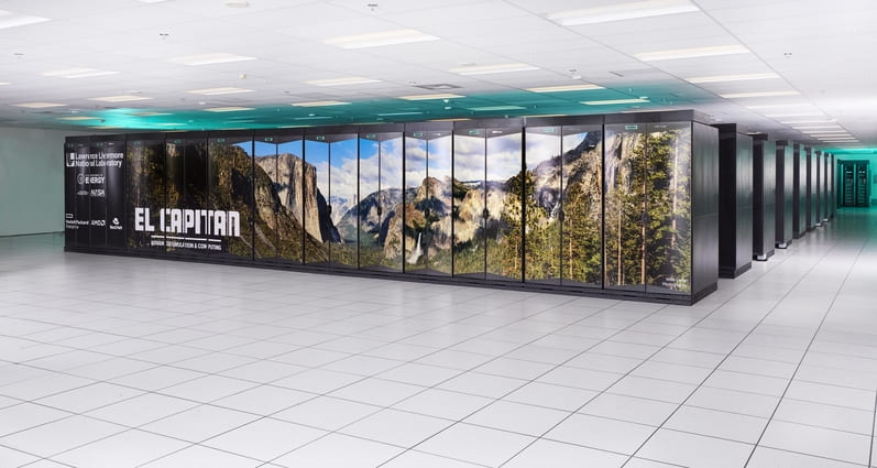 Built to support "AI-driven workloads" at LLNL, El Capitan is among the world’s fastest supercomputers as of January 2025. The system plays a central role in programs certifying the U.S. nuclear weapons stockpile.Its presence also gestures backward to a longer institutional genealogy: since the mid-1960s, AI research in the United States has been heavily funded by the Department of Defense, with early laboratories, including LLNL’s Artificial Intelligence Group (now under the Data Science Institute), helping to anchor the field’s entanglement with national security.